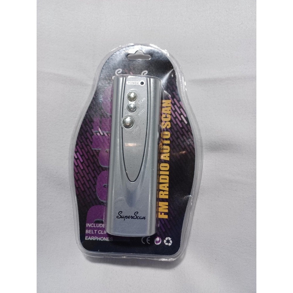 SuperScan FM Auto Scan‎ Portable Radio Mini Torch 9465A Belt Clip Earphones New
